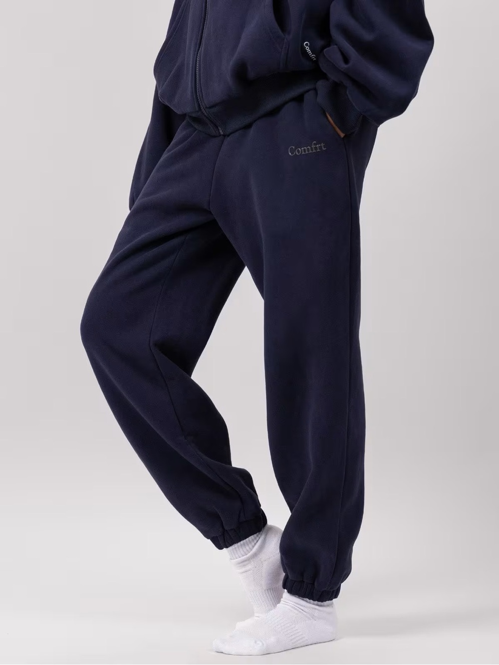 Comfrt Navy Cloud Sweatpants in Adult Large | Dark Blue Joggers